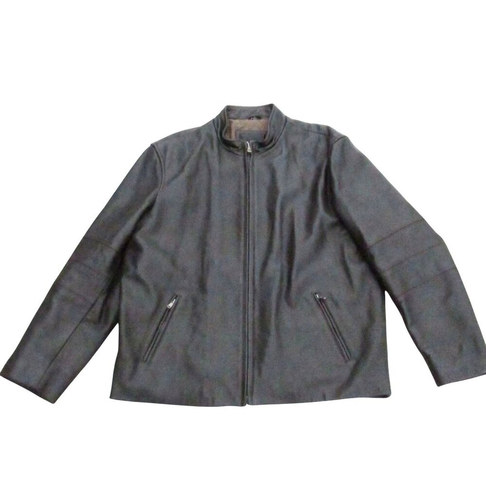 R&O Reilly Olmes Mens XL Black Leather Jacket Quilted Lined Warm